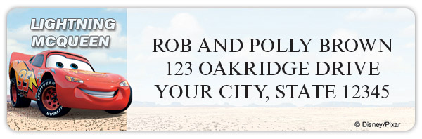 Disney/Pixar Cars Address Labels