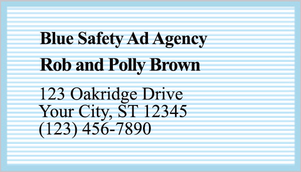 Blue Safety Business Cards