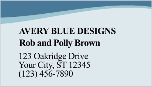 Blue Avery Business Cards