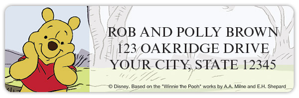 Winnie the Pooh Adventures Sheet Labels