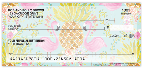 Haute Girls Flamingo Checks