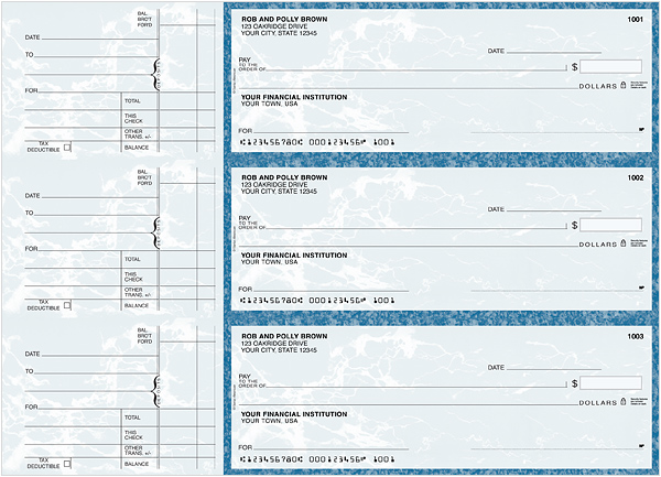 Navy Marble General Purpose Checks