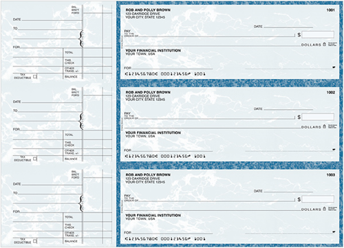 Navy Marble General Purpose Checks