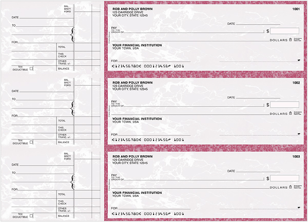 Burgundy Marble General Purpose Checks