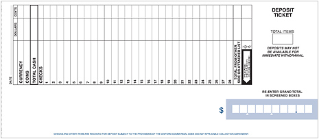 DT7 Bookbound Deposit Slips