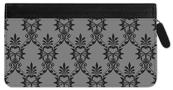 Soho Black Damask Zippered Leather Cover