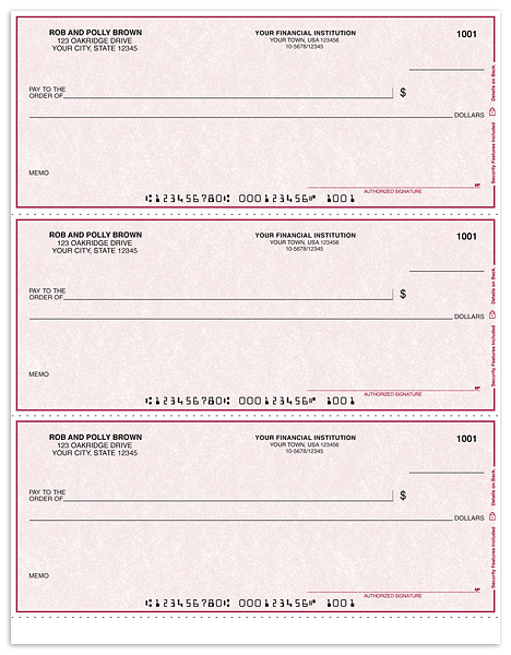 Maroon Laser Draft Checks