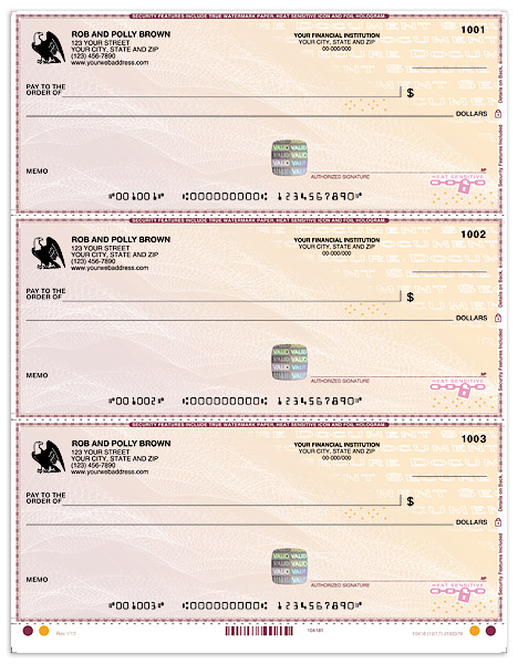 High Security Laser Draft Checks - Burgundy Safety