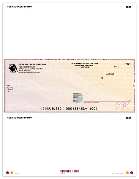 High Security Laser Check in Middle - Burgundy Safety