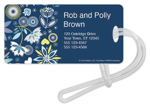 Night Waterflowers Luggage Tag