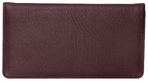 Burgundy Leather Checkbook Cover