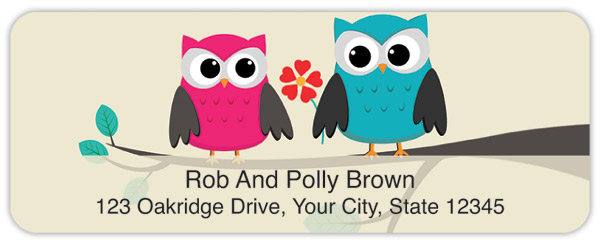 Whimsical Owls Address Labels