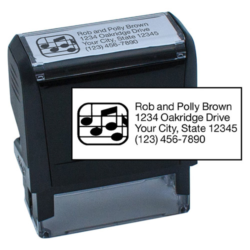 4 Line Stamp with Logo