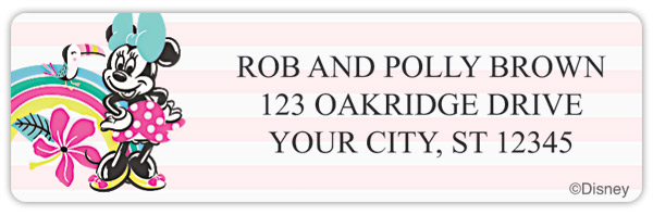 Tropical Fun Minnie Address Labels