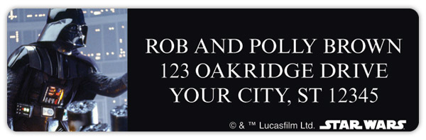 <i>Star Wars</i> Darth Vader Sheet Labels